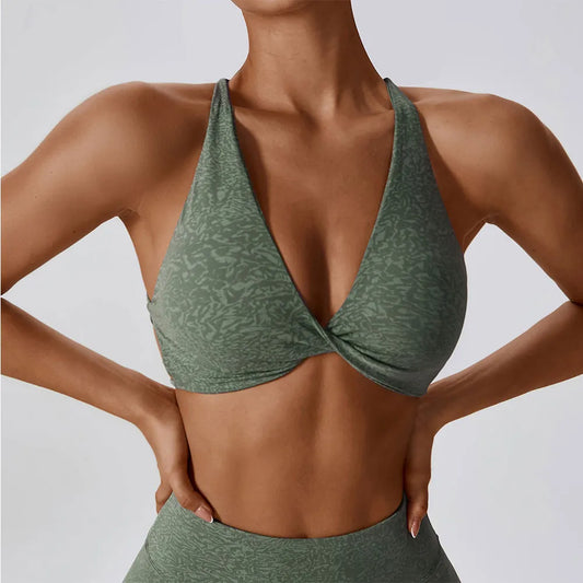 Women Fitness Yoga Bras Printing Sports Bras Nylon